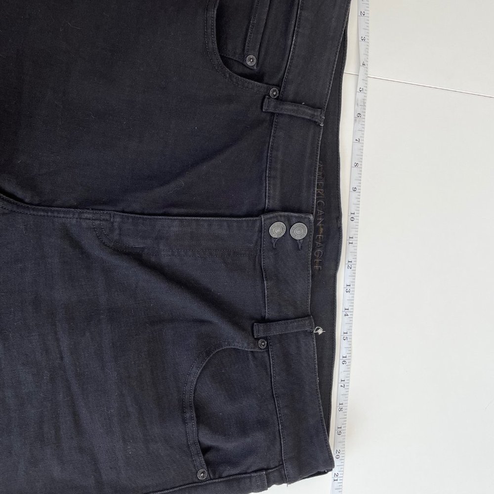American Eagle Outfitters Artist Flare Black Denim Jeans Womens 22 Short - Picture 9 of 13